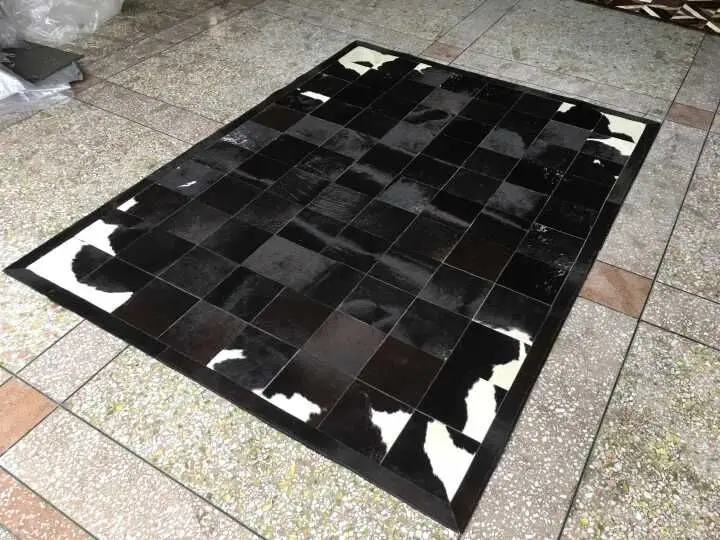 Черная/темно коричневая/белая натуральная воловья кожа Лоскутная поверхность