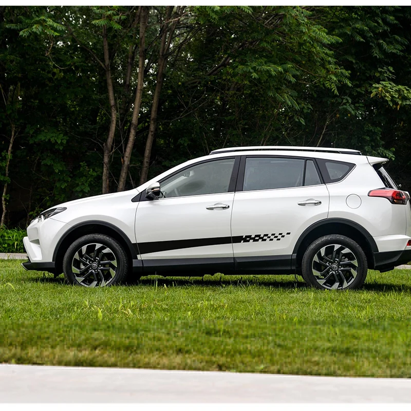 Автомобильные наклейки подходят для Toyota Rav4 боковые двери крутая сетка полоса