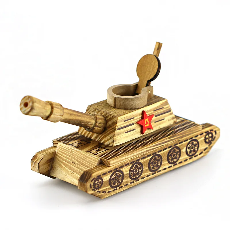 

1pcs Mini Wooden Simulated Military Model Creative Home Decoration Crafts Living Room Bedroom Decor Supplies Tank Miniatures