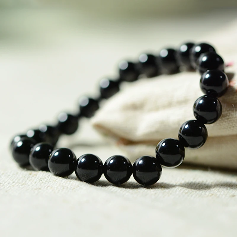 Браслеты ручной работы из черного оникса и агата черный браслет натурального