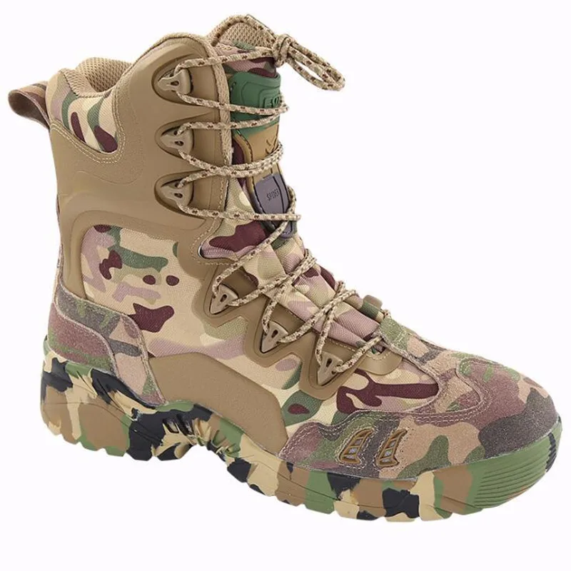 Hot Outdoor Hiking Boots Men Waterproof Breathable Combat Tactical Boots Sports Training Climbing Wear-resistant Anti-Slip Shoes