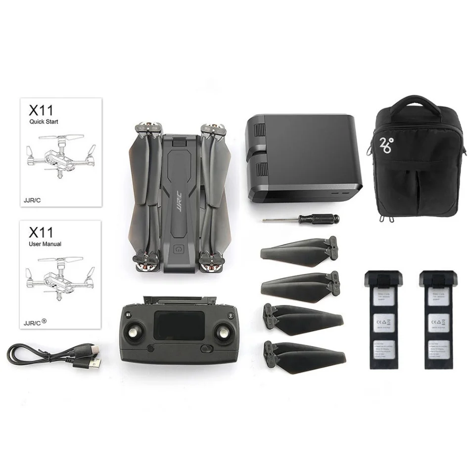 Квадрокоптер JJRC X11 Радиоуправляемый Дрон с Wi Fi GPS камерой 2K HD 20 минут полета 1600