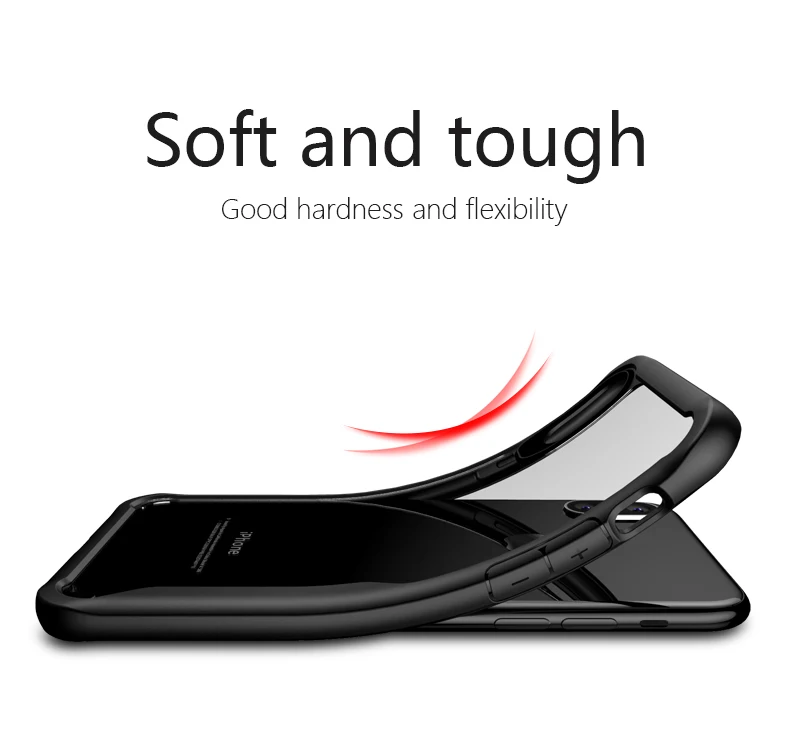 Для IPhone X Встроенная Дело Роскошные HD прозрачный Футляр ПК для ТПУ Мягкая задняя