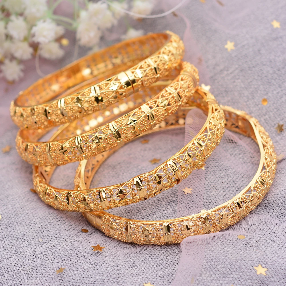 WANDO 1 шт./лот 24kGold браслет для женщин Золотой Дубай Свадебный невесты из Эфиопии