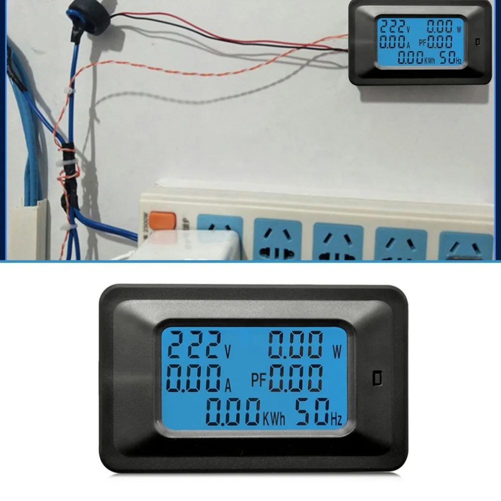 100A AC lcd цифровая панель мощность Ватт метр монитор вольтметр Амперметр