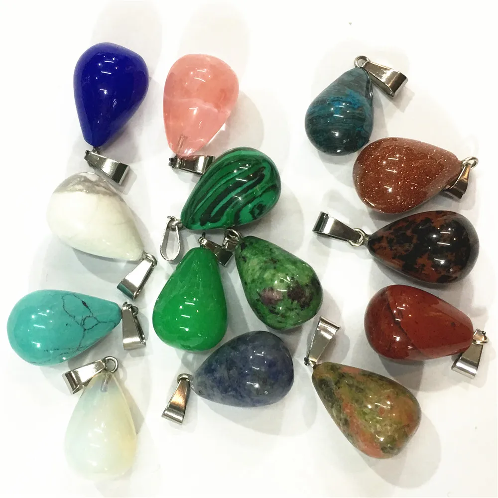 50 шт. ассорти из натурального камня подвески в форме капель воды заживляющие розы