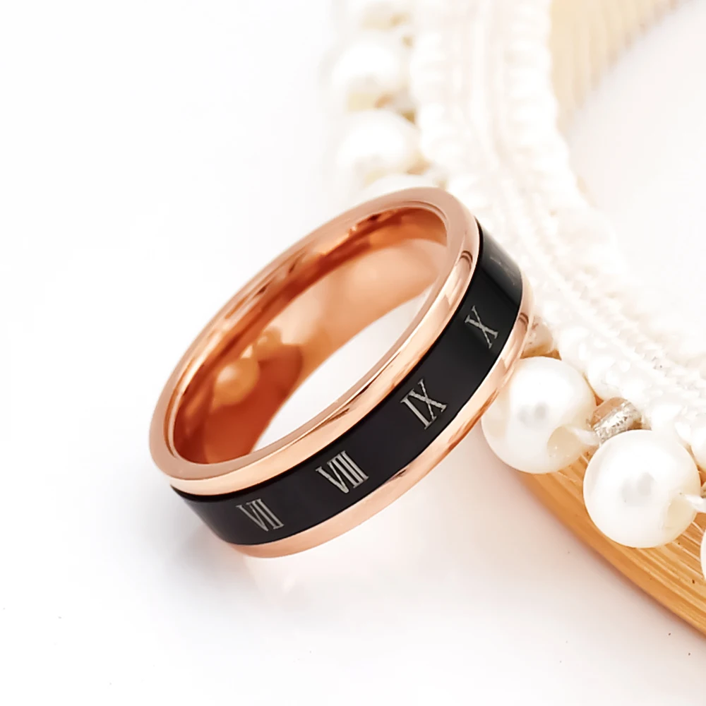 QLZBAO горячее! Известный бренд женские кольца розовое золото цвет нержавеющая