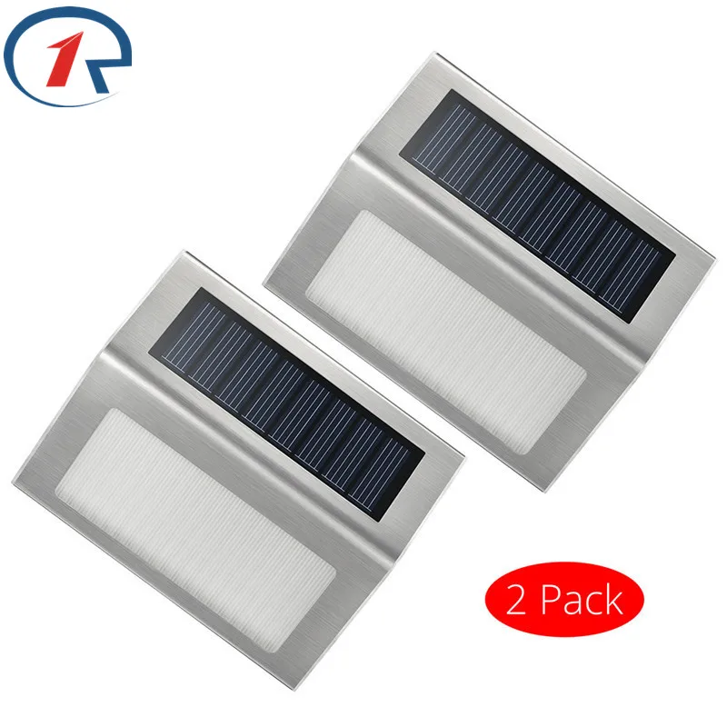 ZjRight 2 шт./лот водонепроницаемый нержавеющая сталь 3 светодиодных солнечного