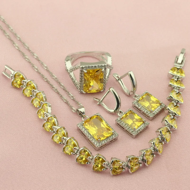 Женские Ювелирные наборы серебристого цвета желтое зеленое красное розовое