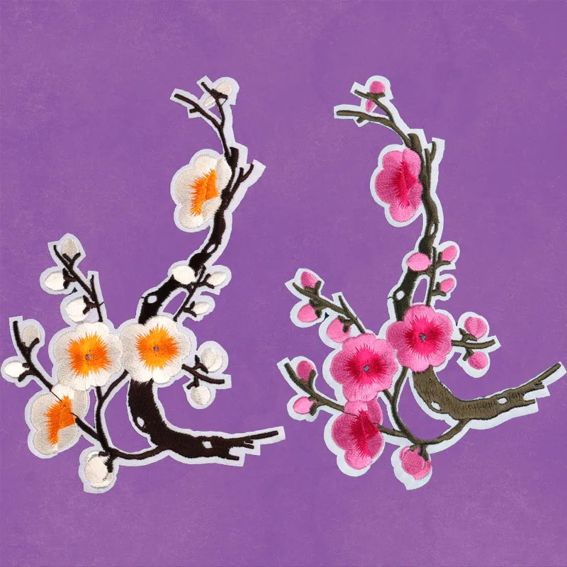 Новое поступление 8 видов цветов цветок сливы лучшее качество вышитые нашивки