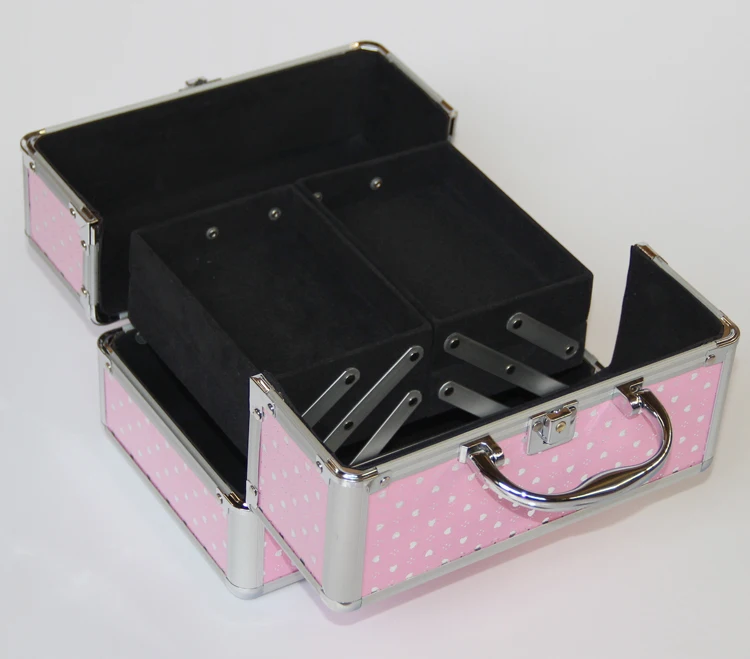 

Fashion Woman New Brand Professional Makeup Box Jewelry Organizer Case, Portable Cosmetic and Coin Storage Box for Wedding Gift