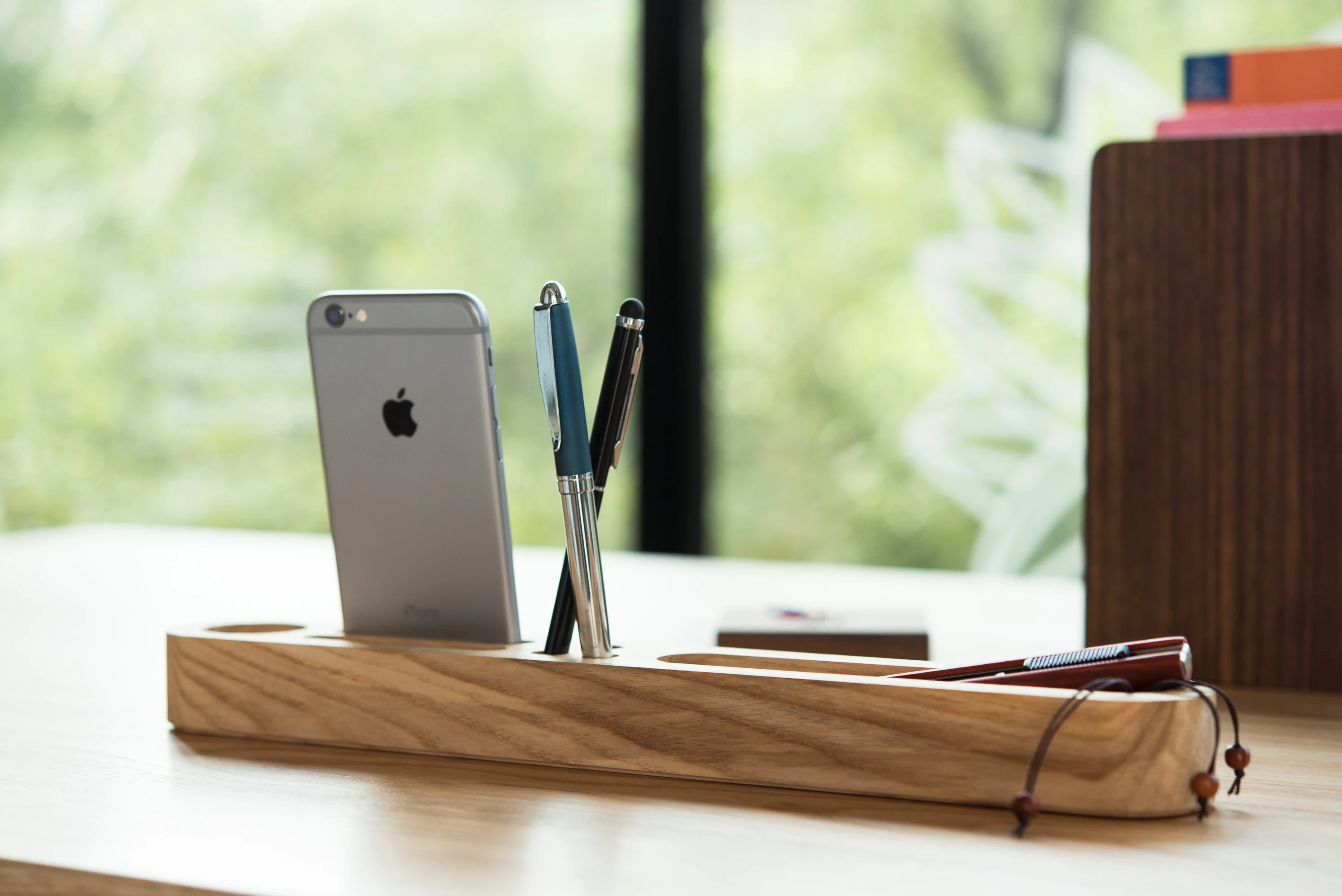 Деревянная коробка для домашнего офиса длинный ящик хранения мобильный телефон