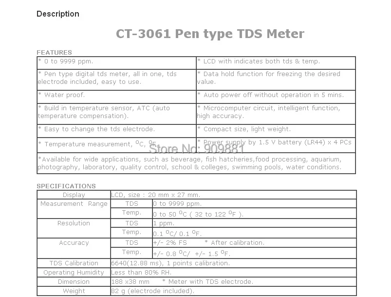 Совершенно новый от 0 до 9999 стр./мин водонепроницаемый ATC 50C (от 32 122 F)