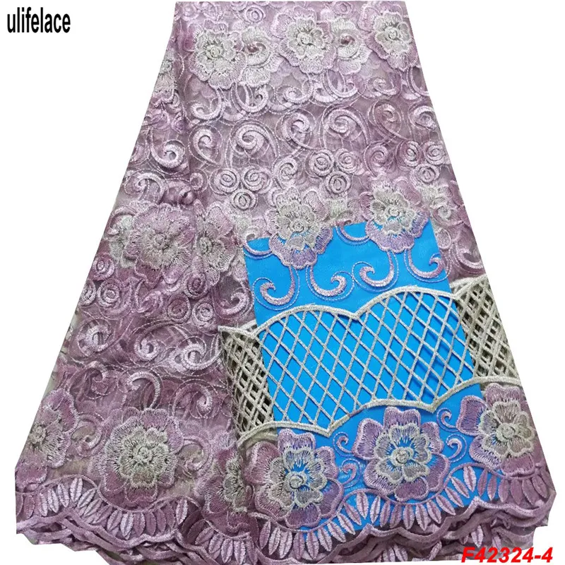 

Nigerian French Net Lace Fabric Embroidered Bedead African dresses Fabric High Quality Dubai Guipure Mesh Lace Fabrics F4-2324