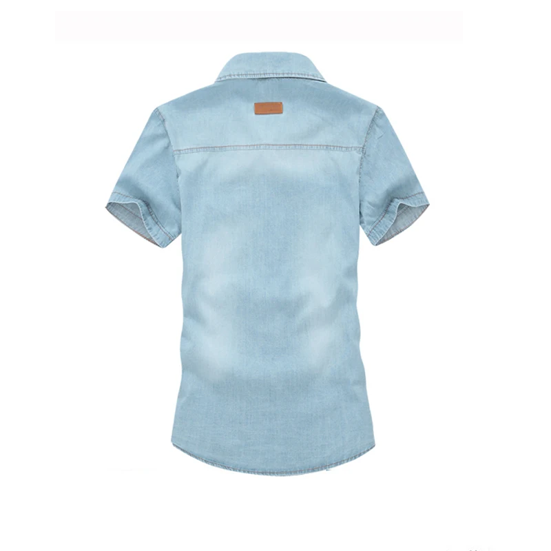 The New Men Denim Shirt Summer Style Short Sleeve Casual Slim Fit Cotton Male Social Fashionable NCX-144 | Мужская одежда