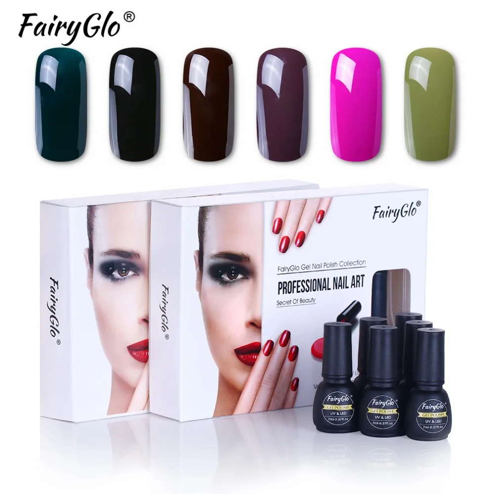 6 шт. гель-коробка для ногтей FairyGlo подарочный набор полупостоянных гибридных