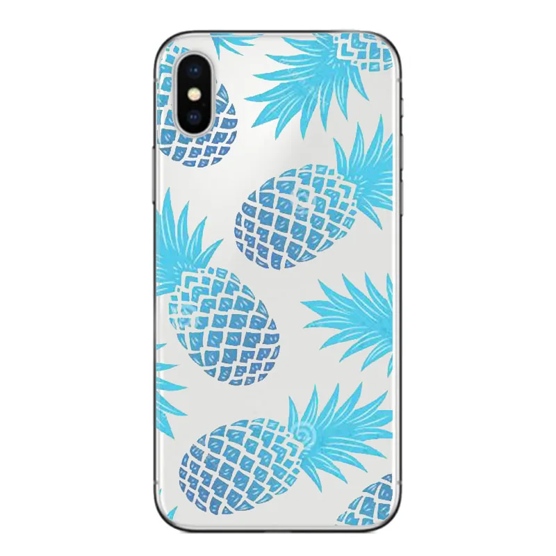 Силиконовый мягкий прозрачный TPU Fundas Capinha с изображением фруктов ананаса арбуза