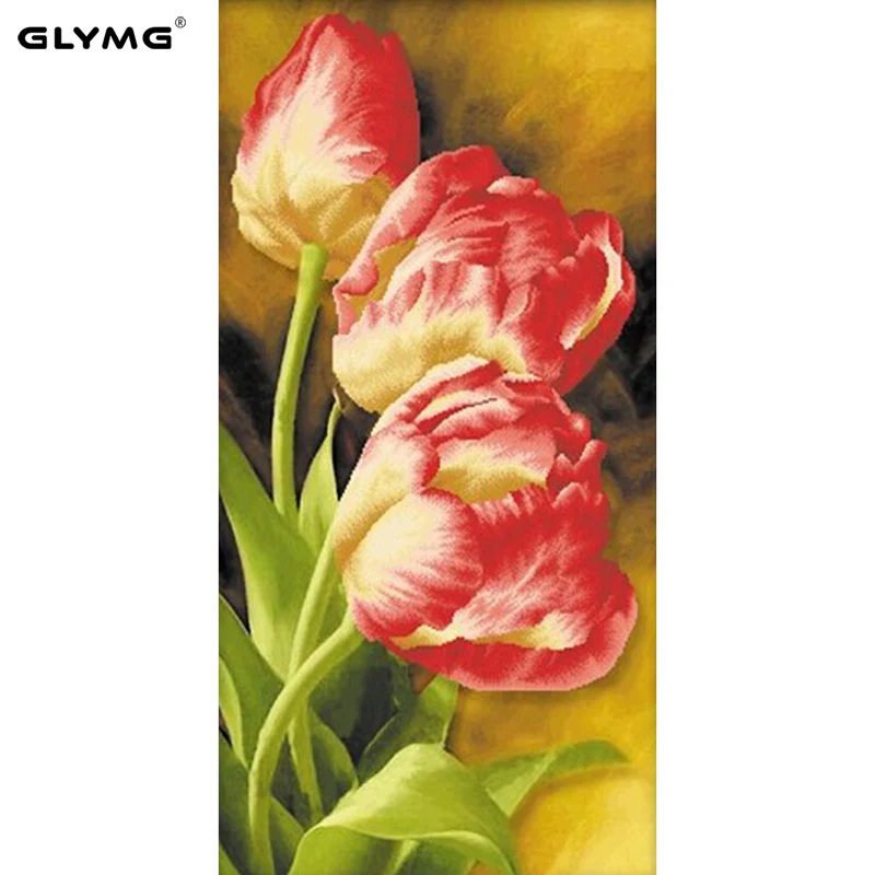 GLymg рукоделие Diy Тюльпан Алмазная вышивка цветок серия Розовые розы Картина