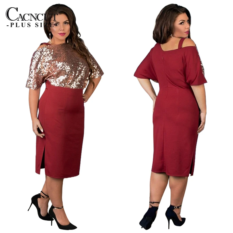 CACNCUT 5XL 6XL 2019 расшитое блестками женское летнее платье сексуальное большого