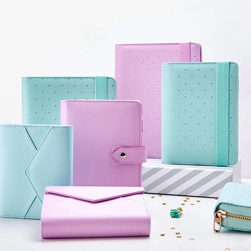 2020 Lovedoki Dokibook блокнот планировщик А6 синий мятный золотистый в горошек 6 колец