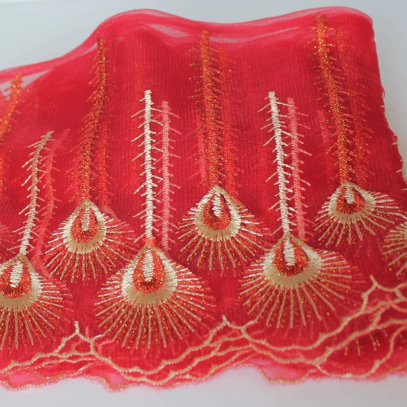 3yards/lot 18CM Red Lace fabrics Mesh embroidery lace Wedding Accessories sewing DIY Doll Party Dress | Дом и сад