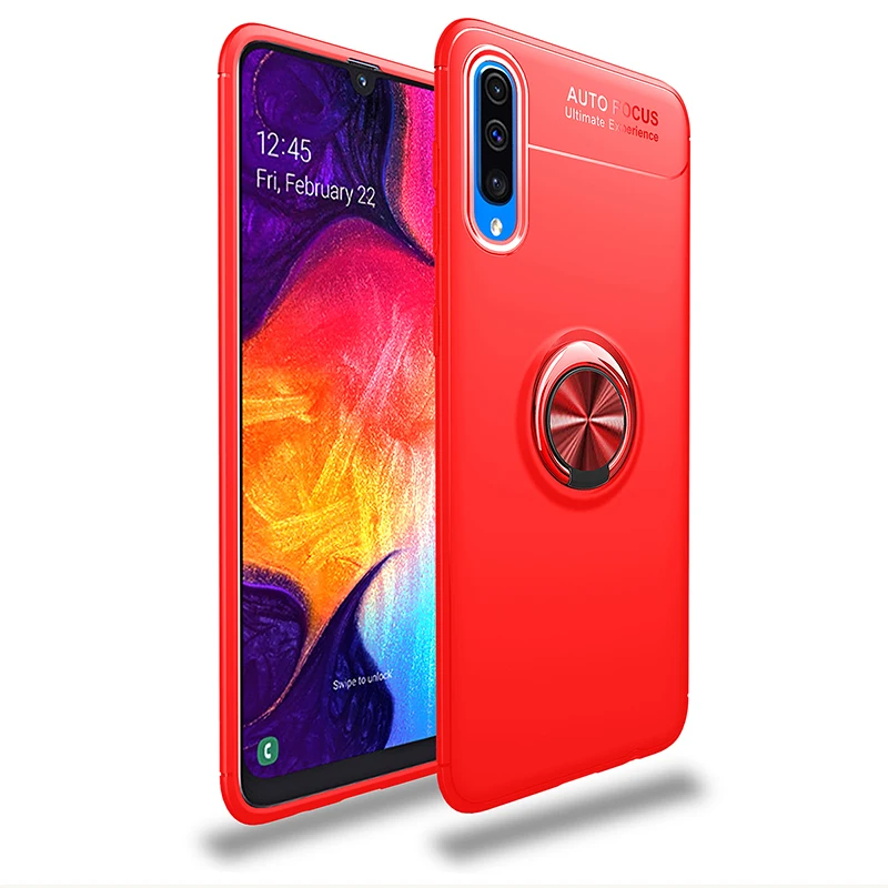 YISHANGOU магнитное кольцо Пряжка Чехол для телефона для samsung Galaxy для M30 20 10 A20 30 40 50 A7 A9 A9S Мягкий силиконовый чехол - Цвет: Red
