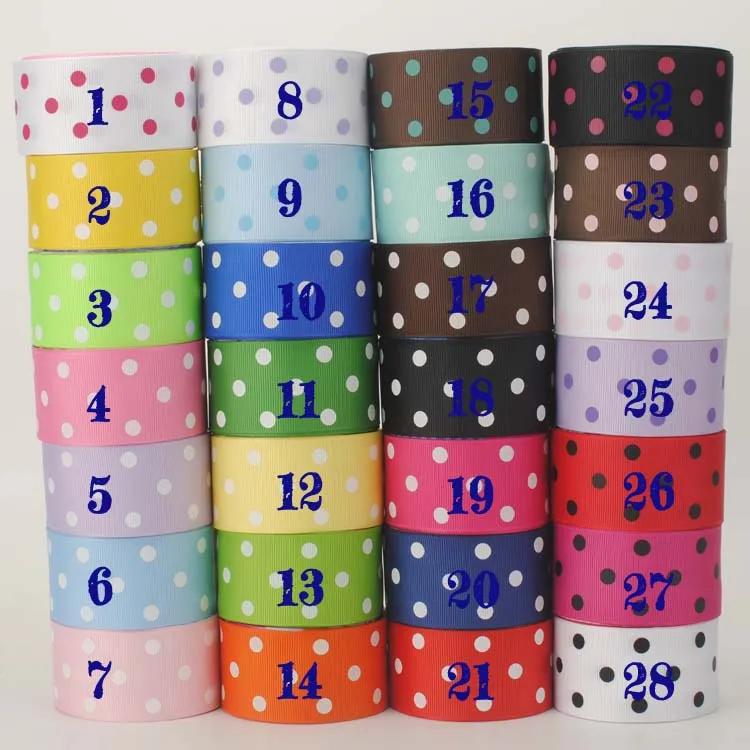 Репсовая вечерние та с принтом в горошек 5/10/20 ярдов 1/2 дюйма 38 мм|printed grosgrain