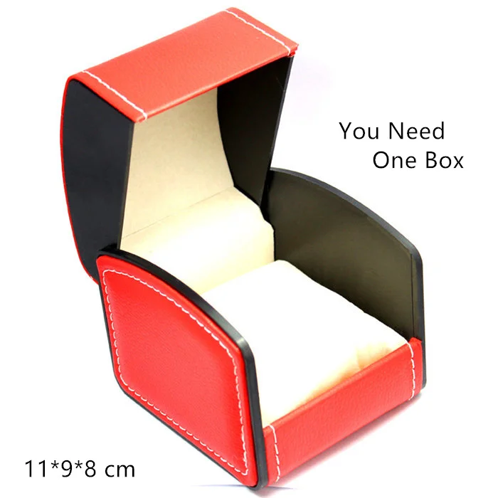 

Top Leather Brand Watch Box Single Red Watch Storage Box Fashion Watch And Bracelet Gift Boxes Cases W007