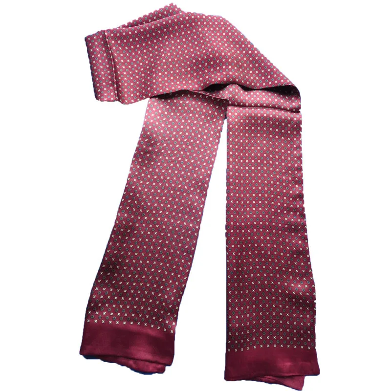 

Men 100% Pure Silkworm Long Scarf Male Double Layer Neckerchief Autumn Winter Printing Bufandas Hombre RED Plaid