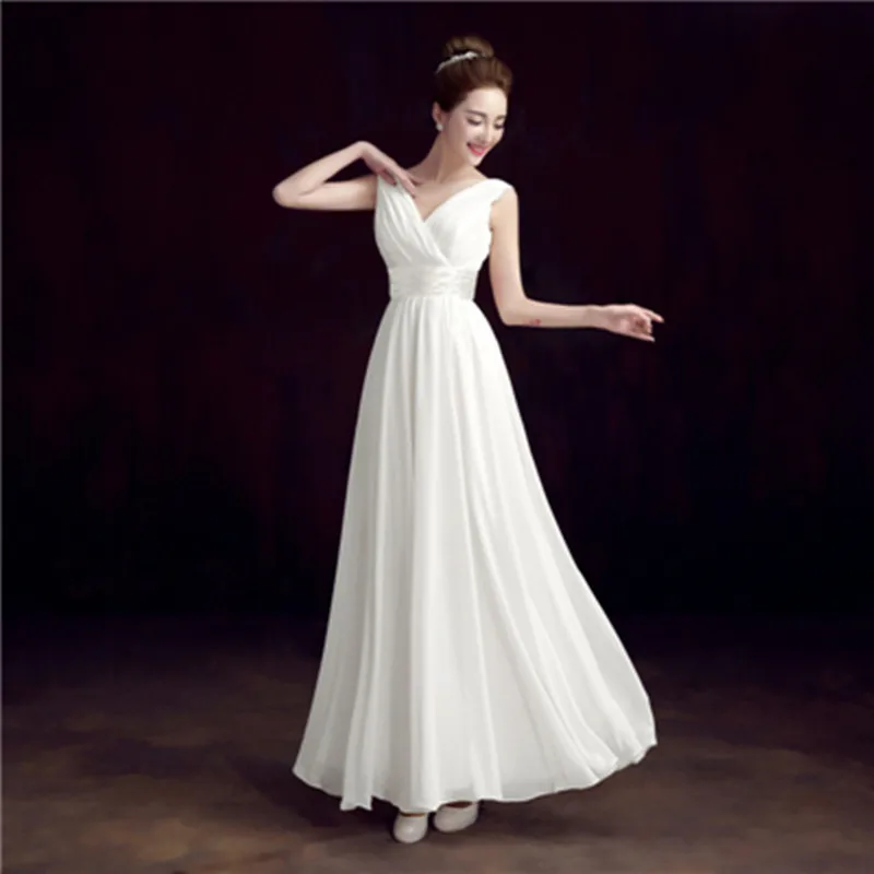 Robe demoiselle d'honneur Горячие sexy шифон с v-образным вырезом Королевский синий цвет Шампанское Фиолетовый Синий Кот Красные нарядные платья под$35