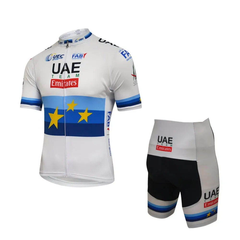18 no bib Pro team ОАЭ белая велосипедная футболка, набор, велосипедный Майо MTB Racing ropa Ciclismo, короткий рукав, летняя велосипедная одежда, гелевая подкладка - Цвет: 18 no bib