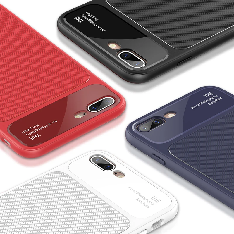 Amzboon Роскошный ультратонкий защитный чехол из TPU и стекла для iPhone 7 8 Plus.