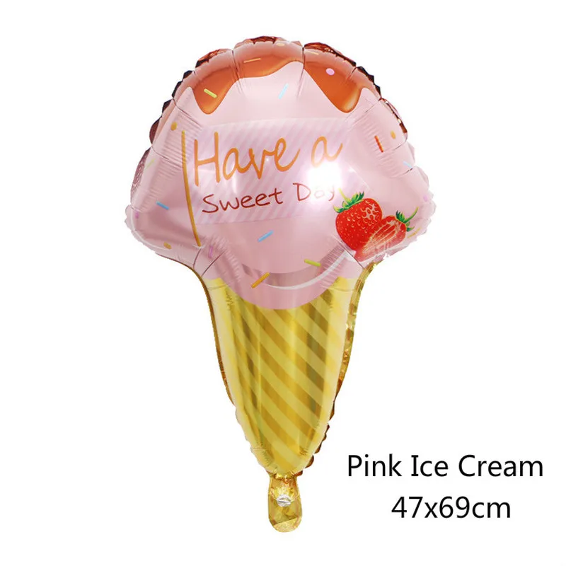 ice cream pink Новые фрукты овощи мультфильм арбуз/ананас/авокадо фольги воздушный шар День рождения декоративный шар для вечеринки мороженое прекрасные детские игрушки - Цвет: ice cream pink