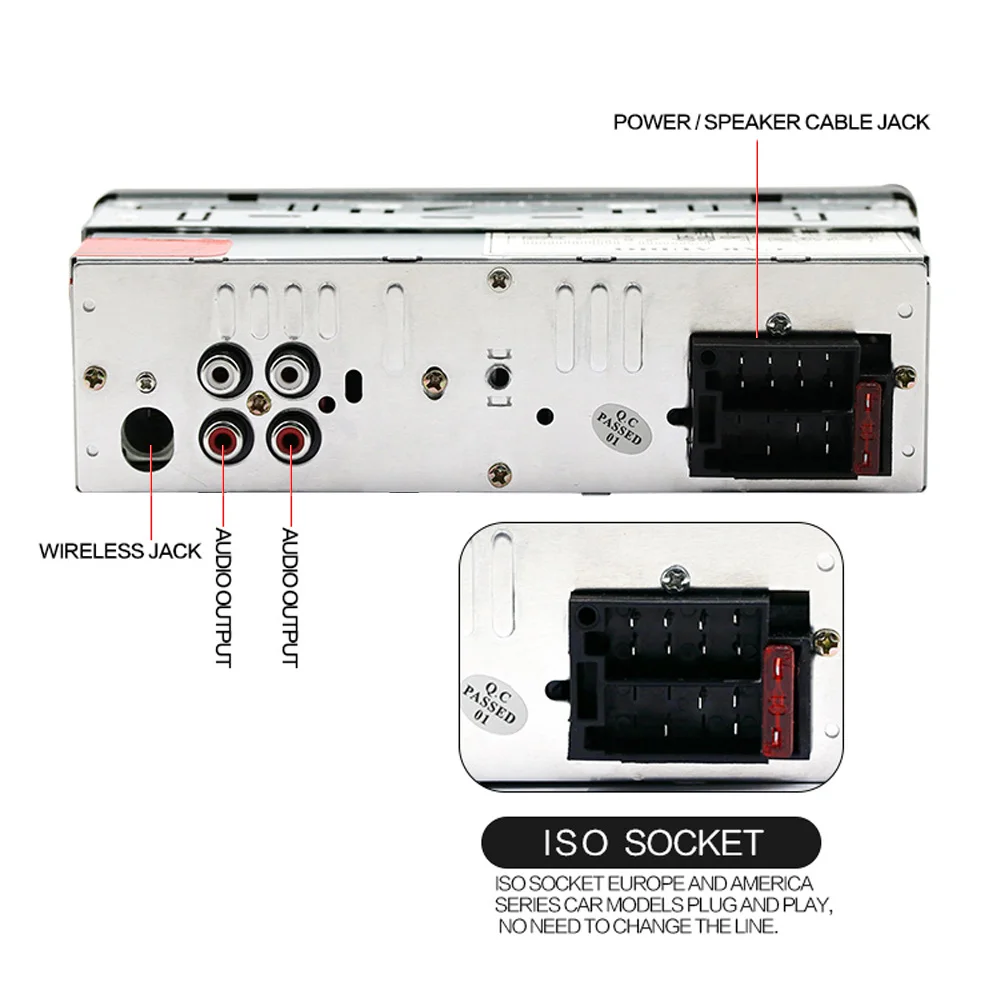 

Car Radio 1 Din Autoradio MP3 Player Audio Stereo Bluetooth 12V FM AUX USB SD Hands Free Calling In-Dash