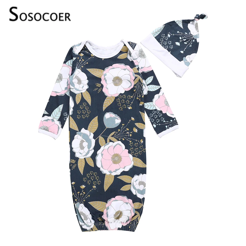 Детский спальный мешок SOSOCOER с длинным рукавом модная одежда для сна цветами и
