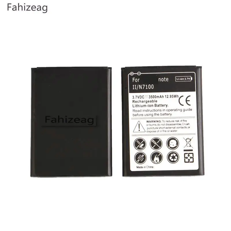 Сменный аккумулятор Fahizeag 3500 мАч N7100 для Samsung Galaxy Note 2 II N7105 I605 I607|Аккумуляторы