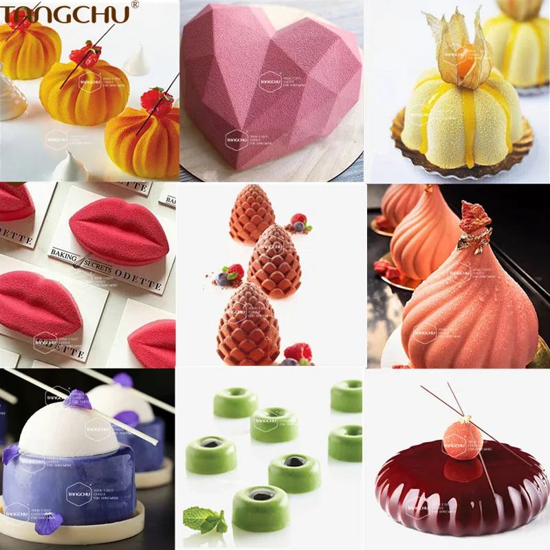 Французский десерт выпечки Любовь Тиснение украшения силиконовые Мусс плесень в