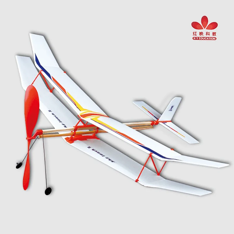 

Free Shipping Sky Touch II Rubberband Powered Both Wings Plane Model puzzle children gift handmade airplane DIY Educational Toy