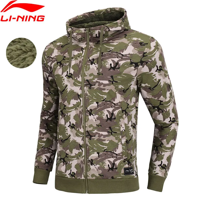 Li-Ning Men The Trend Hoodie Warm Fleece 100% Cotton Regular Fit Zipper LiNing Sports Sweater Hooded Jackets AWDN881 COND18 | Спорт и