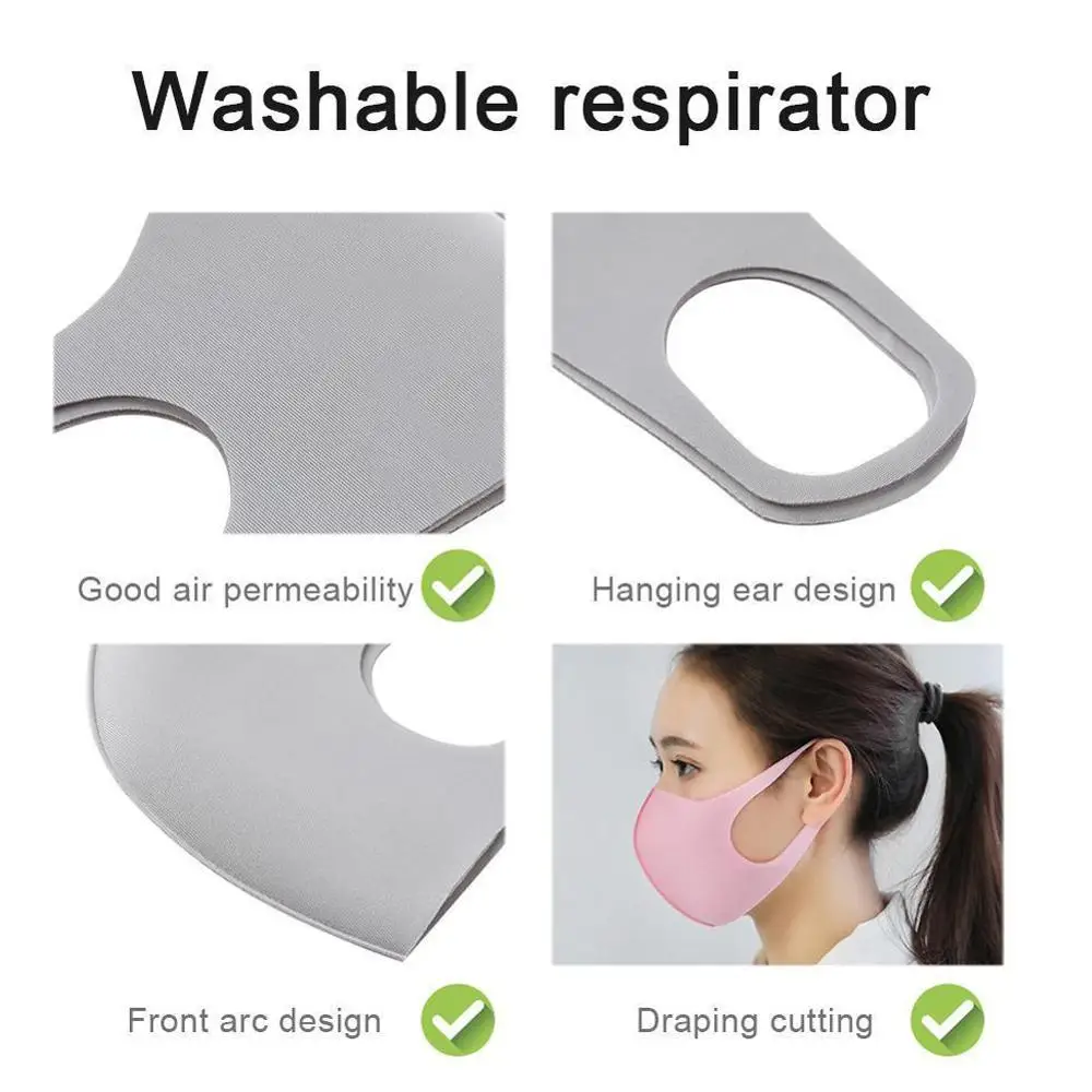 PM2.5 хлопковая Милая моющаяся многоразовая маска для рта анти Дымчатая