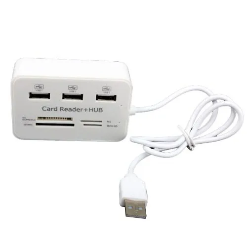 3 порта USB 2 0 концентратор мульти кард ридер для Sd/mmc/m2/ms Mp все в одном (белый)|port usb