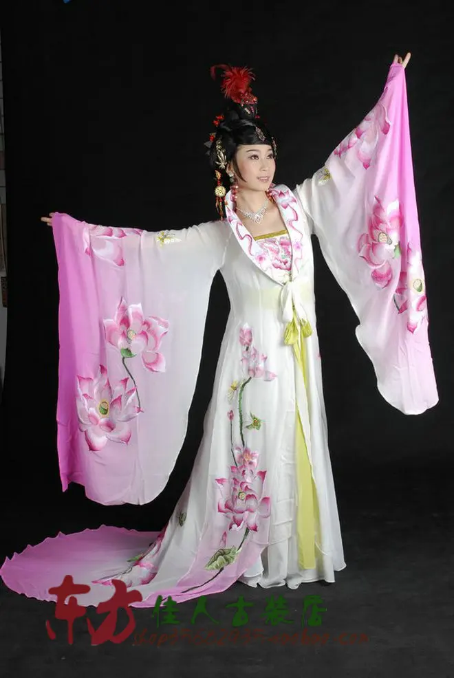 Unisexual Lotus in Pond under Moon Beauty Paint Transit Color Performance Stage Costume Li Yugang Cross-gender Cosplay Clothes