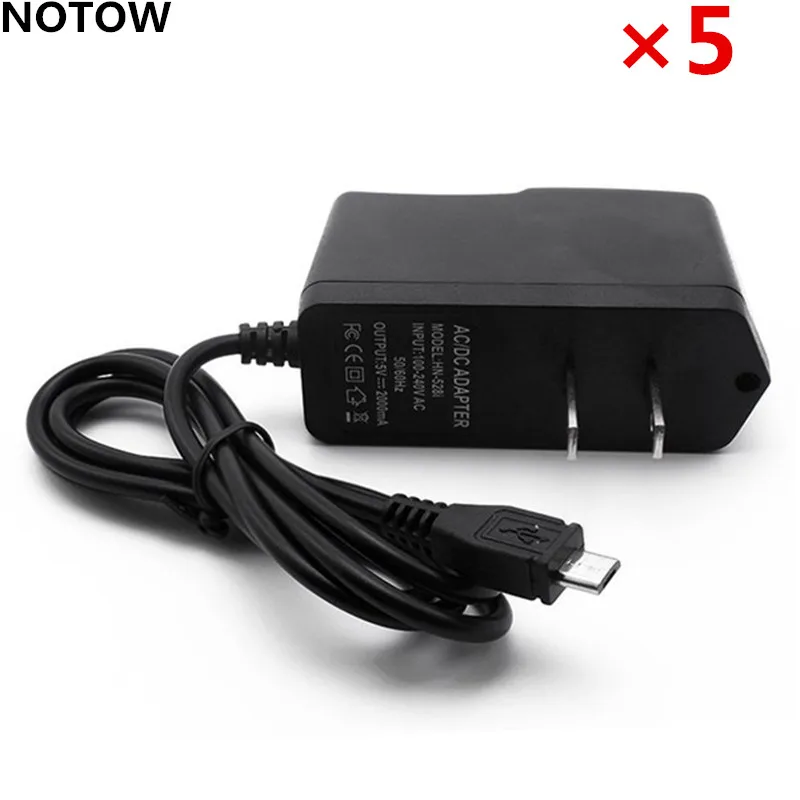 NOTOW (5 шт./лот) штепсельная вилка США 5В 2А микро USB настенное зарядное устройство