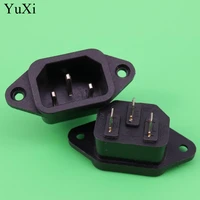 yuxi iec 320 c14 brass male ac power cord inlet power receptacle power socket ac 250v 10a ccc ce for amp application