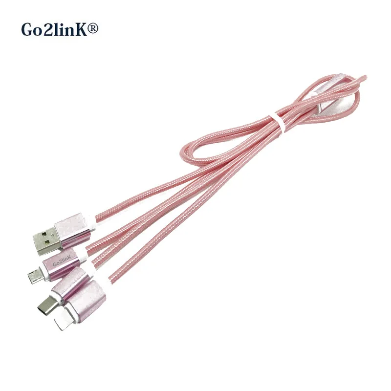 Кабель для быстрой зарядки Go2linK 3 в 1 Type C Micro Port USB оригинальный кабель