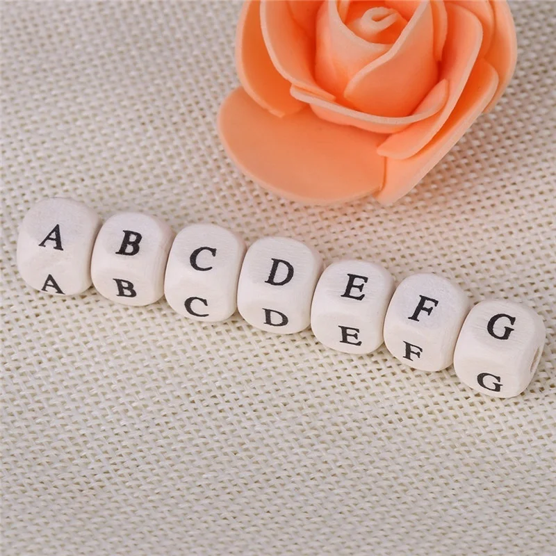 800pcs Per Lot 8mm-10mm Charms Colorful Square Beads Wood Hole Letter Alphabet Beautiful DIY Spacer for Jewelry Making | Украшения и