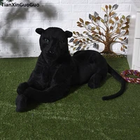 large 95cm simulation black panther plush toy soft doll throw pillow birthday gift s0415