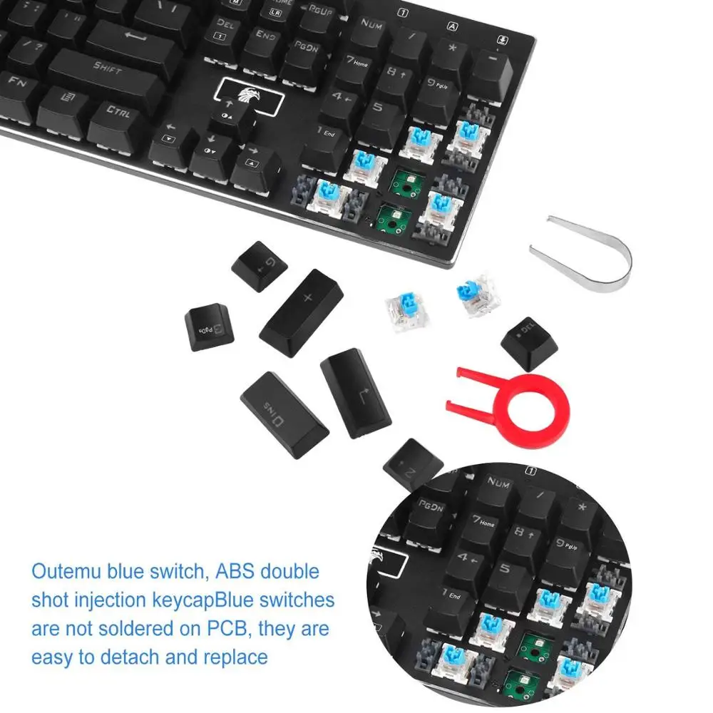 Механическая игровая клавиатура E Element Z 88 RGB программируемая подсветка синий