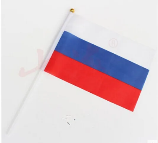 

Маленькие флаги-баннеры с ручным сигналом для России, 14*21 см