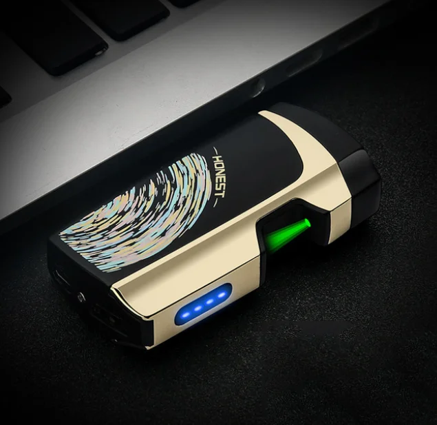 Новейшая USB Зажигалка двойная дуга плазменная Зажигалка Лазерная сенсорная Индукционная ветрозащитная анти-капля Lgnition сигарета гаджет для мужчин